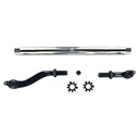 Apex Chassis Heavy Duty 2.5 Ton Flipped Drag Link Assembly in Polished Aluminum Fits: 19-22 Jeep Gladiator JT 18-22 Jeep Wrangler JL. Note: This FLIP kit fits Dana 44 & Dana 30 axles with a lift exceeding 4.5 inches. Requires drilling the knuckle.